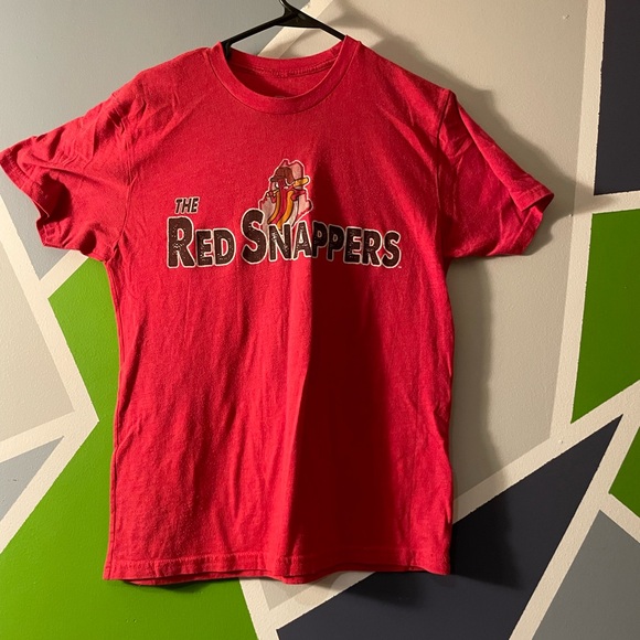 Stitches Other - Red Graphic T-Shirt Portland, Maine seadogs red snappers edition